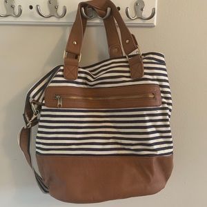 Nautical stripe tote bag